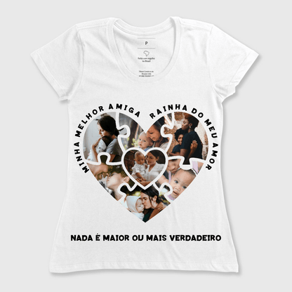 Mockup de camiseta personalizada 'Mamãe: Nada é Maior ou Mais Verdadeiro', ideal para celebrar o amor maternal.