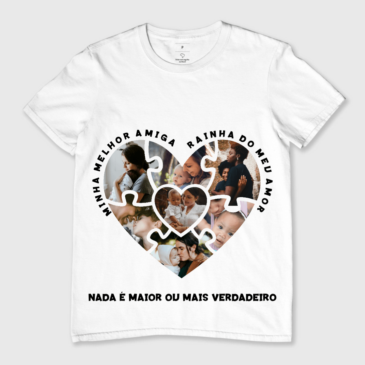 Mockup de camiseta personalizada 'Mamãe: Nada é Maior ou Mais Verdadeiro', ideal para celebrar o amor maternal.